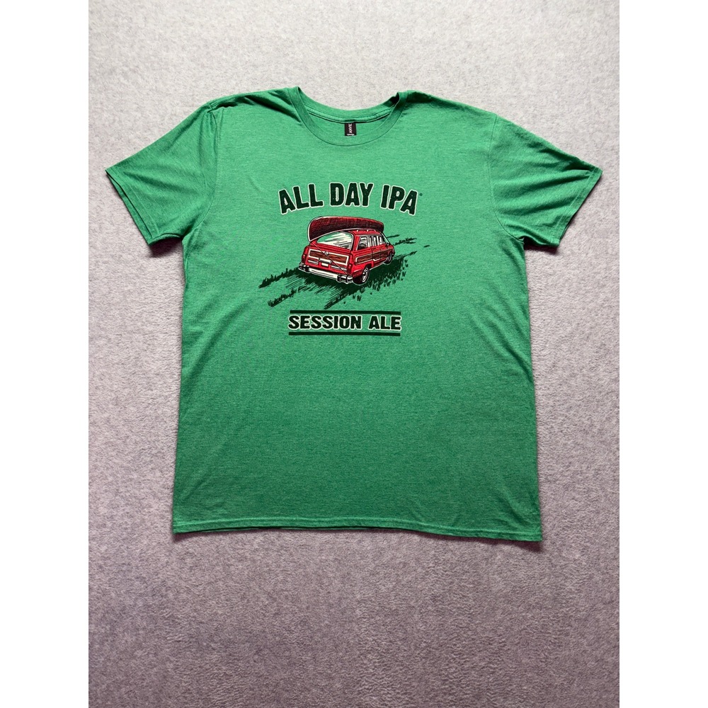 Founders Brewing All Day IPA Session Ale T-Shirt XL Green Anvil Lightweight Tee